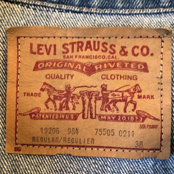 Levi’s M’s Vintage 80’s 2 pocket Trucker Denim Jacket ~ size 38 reg (75505 0211) - Picture 4 of 10